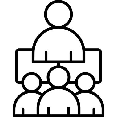 Grup insanlarının simgesi. Beyaz arkaplanda izole edilmiş web tasarımı için ana grup insan ikonu