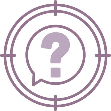 Soru işareti simgesi. İnce çizgi çizimi