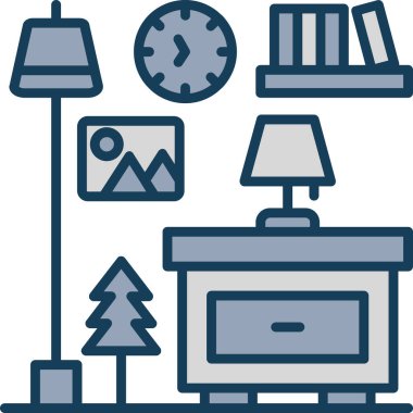 Ev mobilyası ikonu. Web için ev vektör simgelerinin basit illüstrasyonu