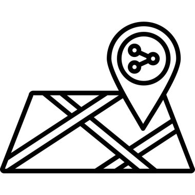 Harita simgesi, vektör illüstrasyonu