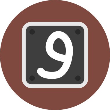 Sekiz numaralı simge, düz tasarım