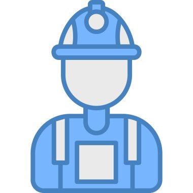 İşçi Simgesi, Basit Renk Vektörü İllüstrasyonu