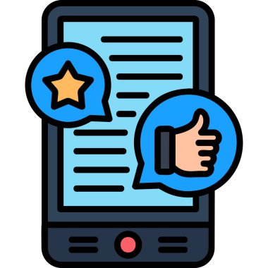 Müşteri değerlendirme simgesi. ana hatlı müşteri inceleme vektör rengi düz izole