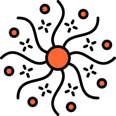 Şirin bir karikatür çiçeğinin vektör çizimi