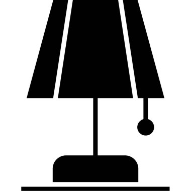 Tablo Lambası Simgesi, Basit Renk Vektörü İllüstrasyonu