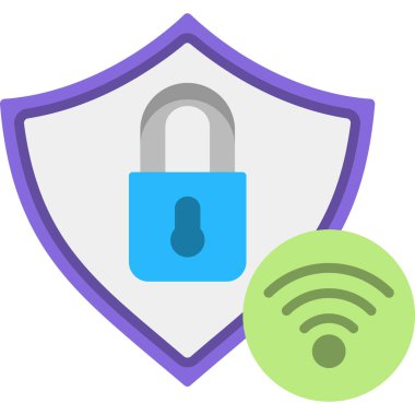 Kablosuz kilit simgesi. Beyaz arkaplanda izole edilmiş kablosuz kilit vektör simgesinin düz çizimi