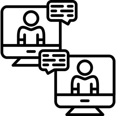 iş iletişim simgesi ana hatlar biçiminde