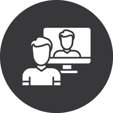 Bir dizüstü bilgisayar simgesinin vektör illüstrasyonu