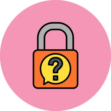 Bir asma kilit simgesinin vektör çizimi