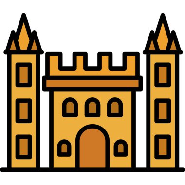 Şato. Web simgesi basit illüstrasyon