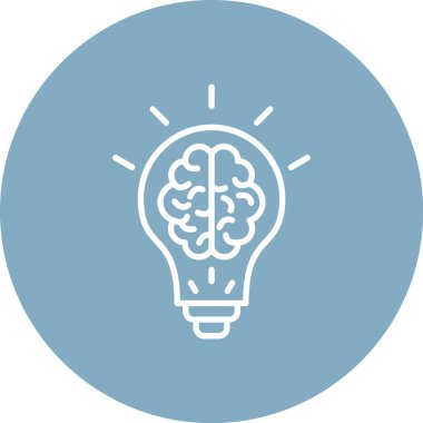 Beyin Fırtınası Simgesi, Basit Renk Vektörü İllüstrasyonu