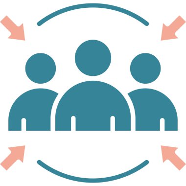 İnsanlardan oluşan bir grup simgesinin vektör çizimi