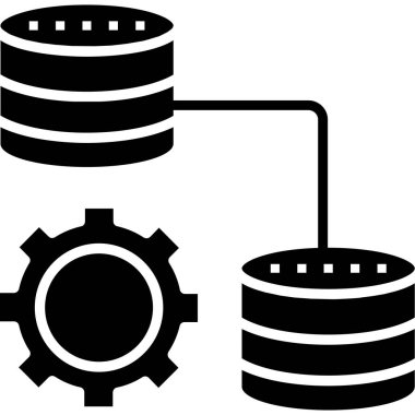 veritabanı ağ simgesi katı biçiminde