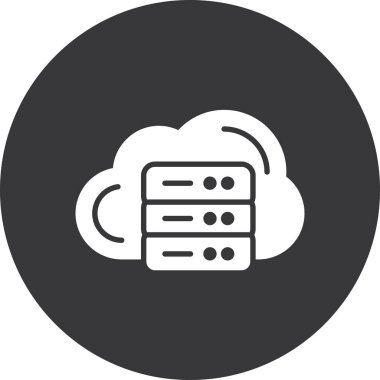 Outline biçiminde bulut veri sunucusu simgesi