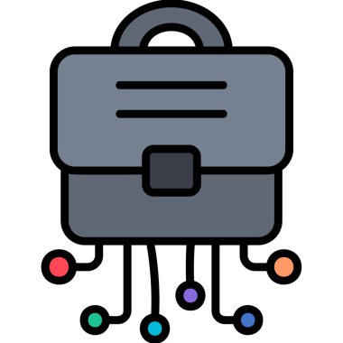 iş çantası iş simgesi doldurulmuş - özet biçimi