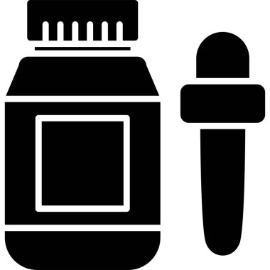 Beyaz arkaplanda şişe simgesi, illüstrasyon, vektör