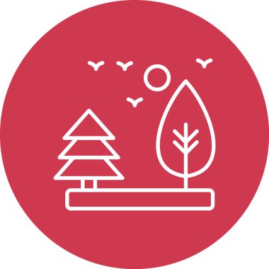 Orman ikonu vektör illüstrasyonu