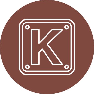 K harfinin vektör çizimi