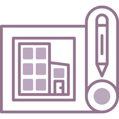 Basit vektör simgesi, ofis oluşturma illüstrasyonu