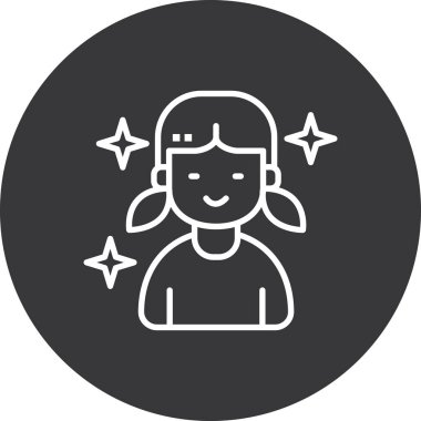 Mutlu kız simgesi, satır tasarımı