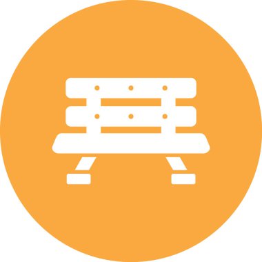 Bench Simgesi, Basit Renk Vektörü İllüstrasyonu