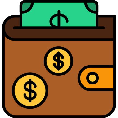 Para çantası. Web simgesi basit illüstrasyon