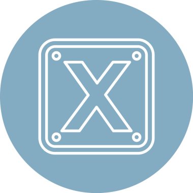 Benzersiz x vektör çizgisi simgesi