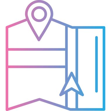 Harita. Web simgesi basit illüstrasyon