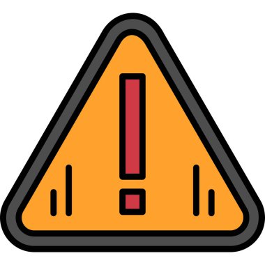 uyarı işareti renk ana hatları vektörü