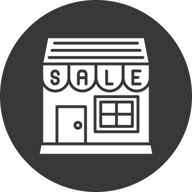 dükkan vektörü simgesi düz simgesi