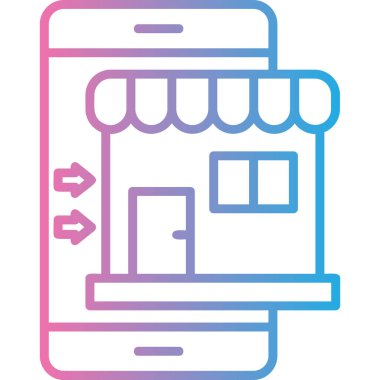 Çevrimiçi iş. Web simgesi basit illüstrasyon