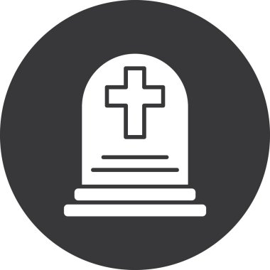 mezar taşı simgesi, basit vektör illüstrasyonu