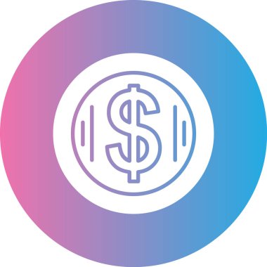 Dolar. Web simgesi basit illüstrasyon