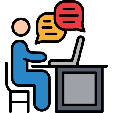 Konferans toplantısı tartışma simgesi - özet biçimi