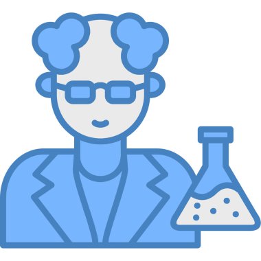 Laboratuvar bilim simgesi ana hatlarıyla doldurulmuş