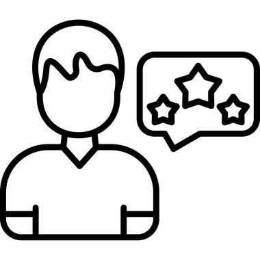 Derecelendirme çizgisi simgesi olan yıldız, beyaz arkaplanda vektör çizimi