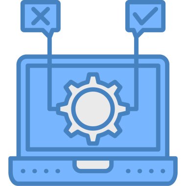 Bilgisayar ayarları simgesi, vektör çizim