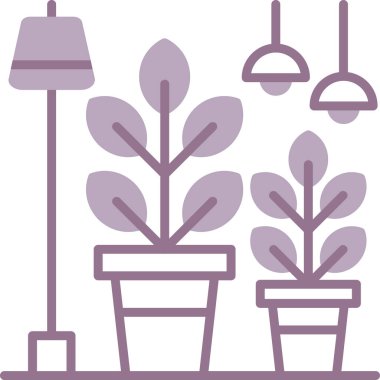 çömlek simgesindeki bitkiler, illüstrasyon, beyaz arkaplan üzerindeki vektör