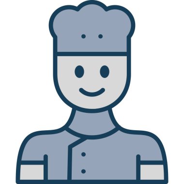Aşçı şefi taslak biçiminde ikon aşçı