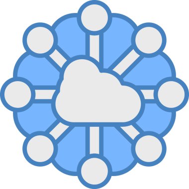 bulut ağ simgesi ile doldurulmuş ana hat biçimi