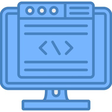 Web simgesi, vektör illüstrasyonu, gelişimle ilgili düz tasarım