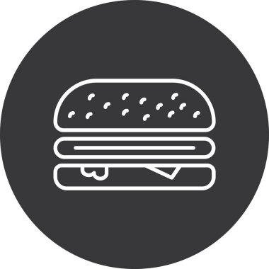Hamburger. Web simgesi basit illüstrasyon