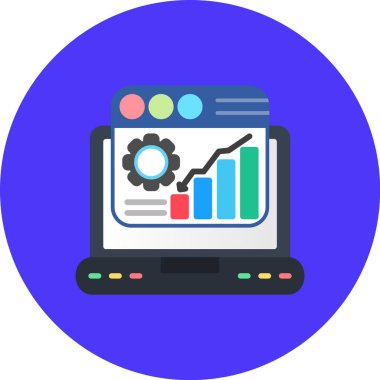 Analiz düz simgesi, vektör illüstrasyonu