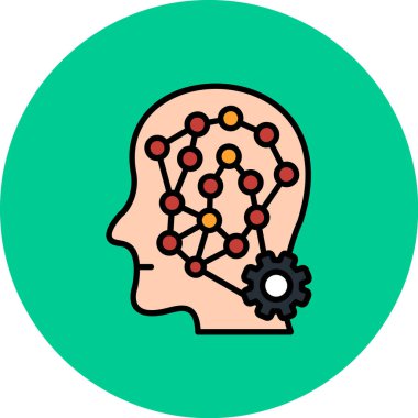 beyin vektörü düz renk simgesi