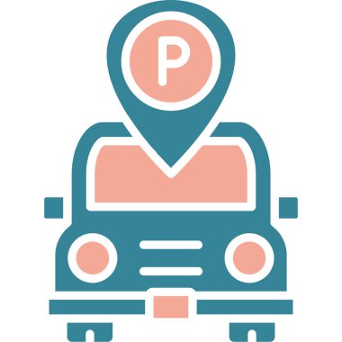 Park ediyor. Web simgesi basit illüstrasyon