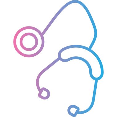 Kadın doktor, steteskop simgesi, vektör illüstrasyonu