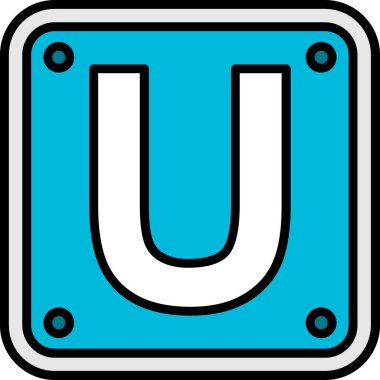 u harfi vektör illüstrasyonu