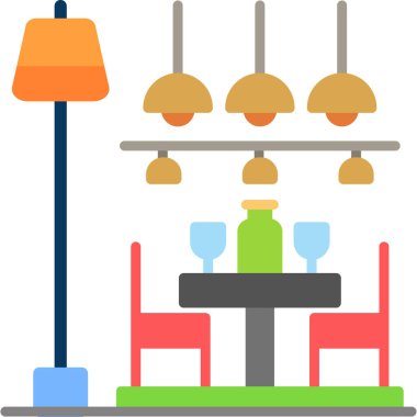 Restoran yemekhanesi simgesi.