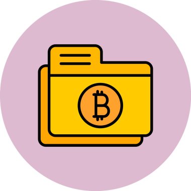 Bir bitcoin simgesinin vektör illüstrasyonu