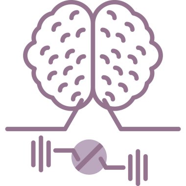 Düz dizaynlı beyin fitness simgesi
